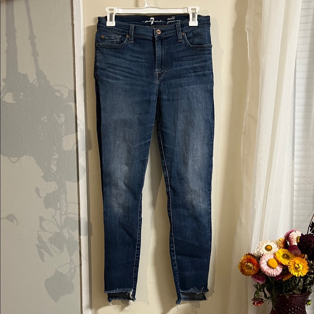 7 For All Mankind Dark Blue Skinny Jeans